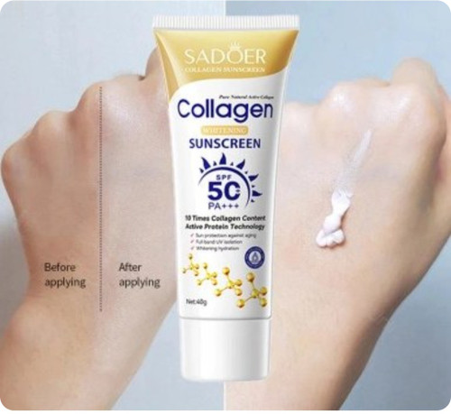 کرم ضدآفتاب سادور مدل کلاژن spf50مناسب انواعپوست
